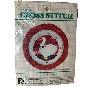 Designs For The Needle Christmas Goose Counted Cross Stitch Kit 5" Framing Hoop